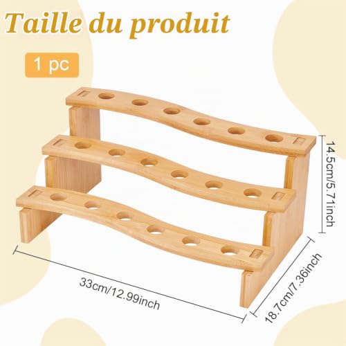 BENECREAT Présentoir cornets glace bois bambou 33 cm