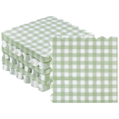 BENECREAT serviettes papier 150pcs vert carreaux
