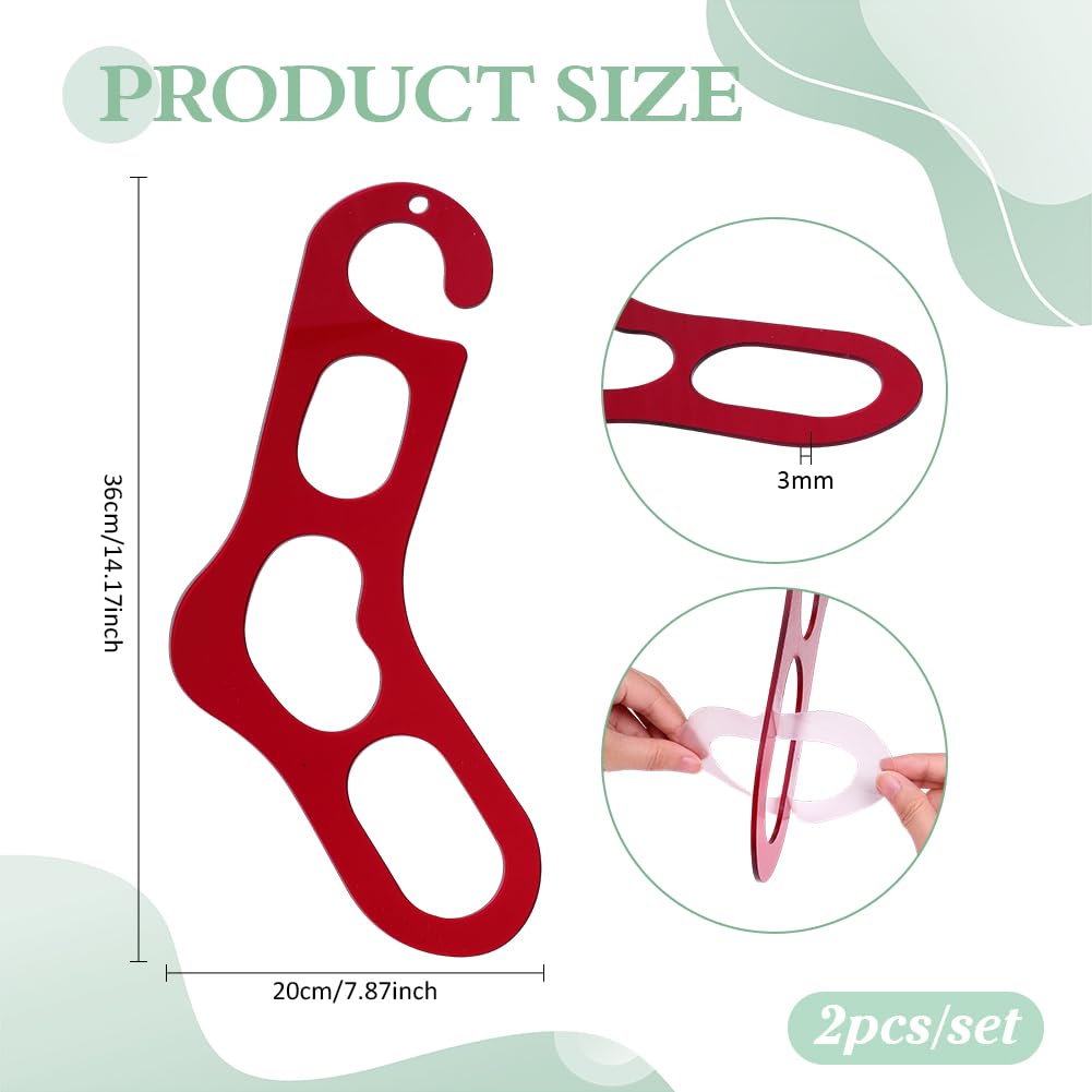 BENECREAT Forme Chaussettes Acrylique Rouge 2pcs 22cm Bloqueur