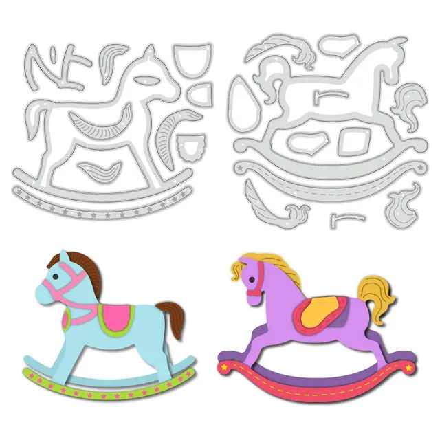 BENECREAT Cheval à Bascule matrice découpe 3D 2 pcs