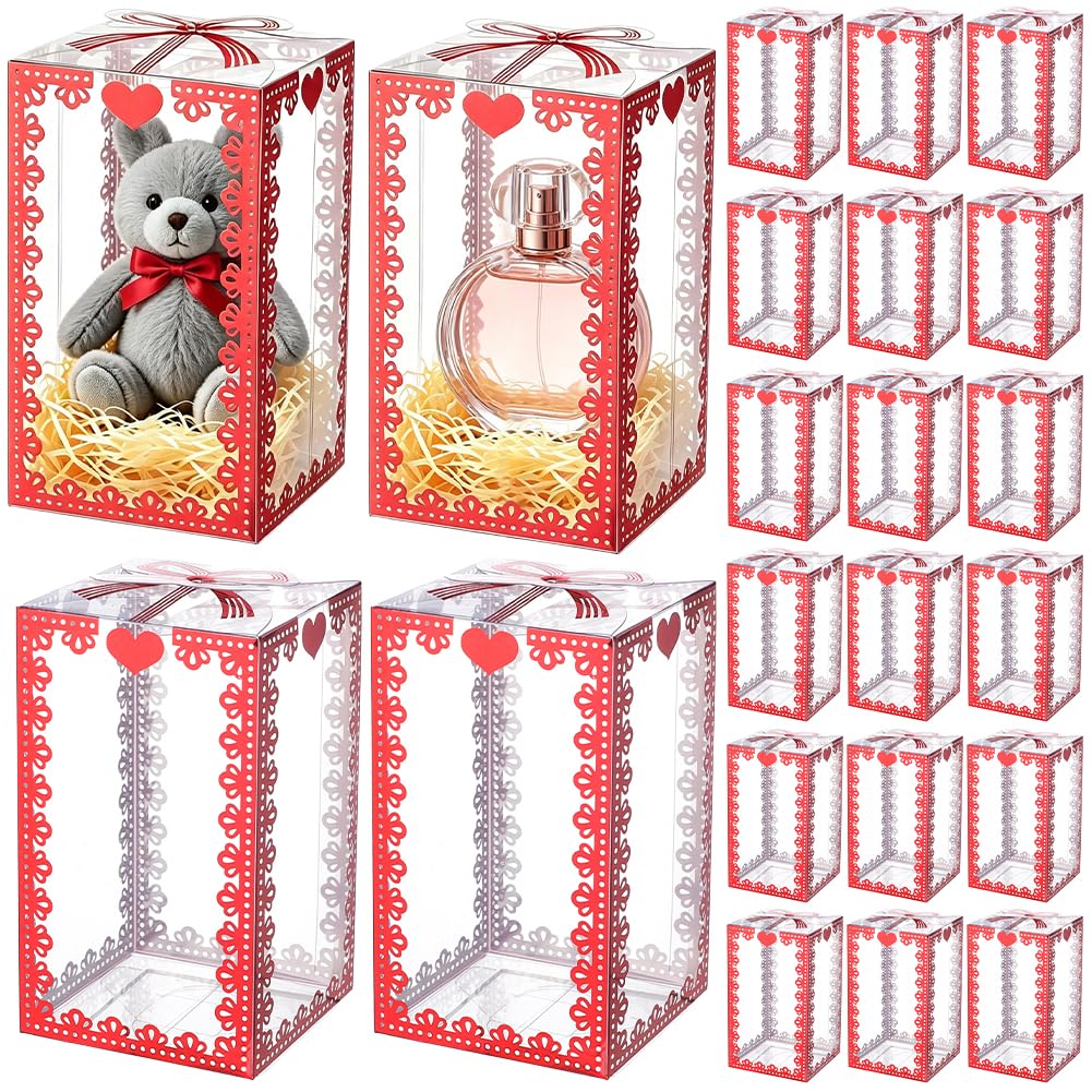 BENECREAT boîtes cadeau transparentes or 70 mm lot 30