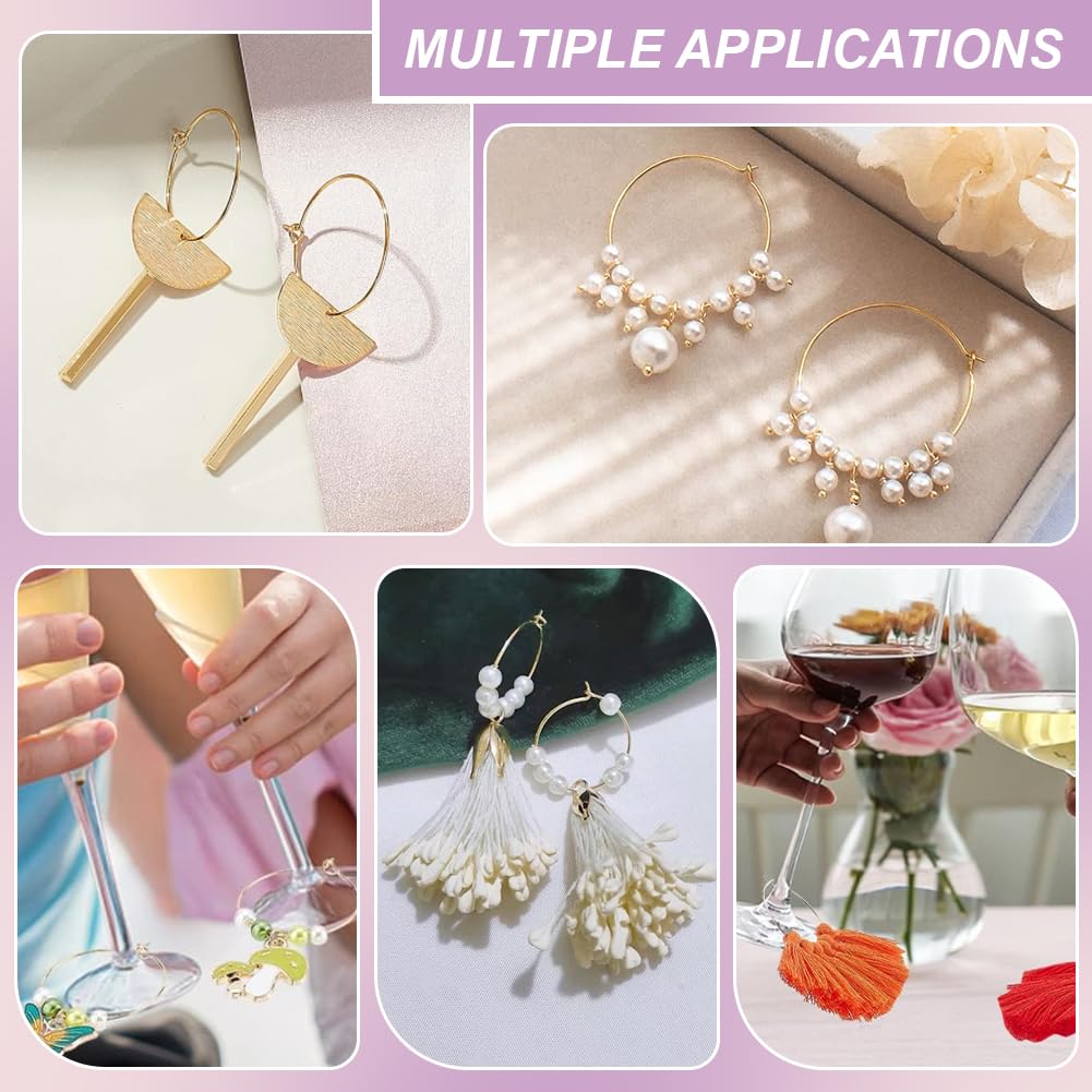 BENECREAT Crochets Perle boucle oreille 54 pcs doré