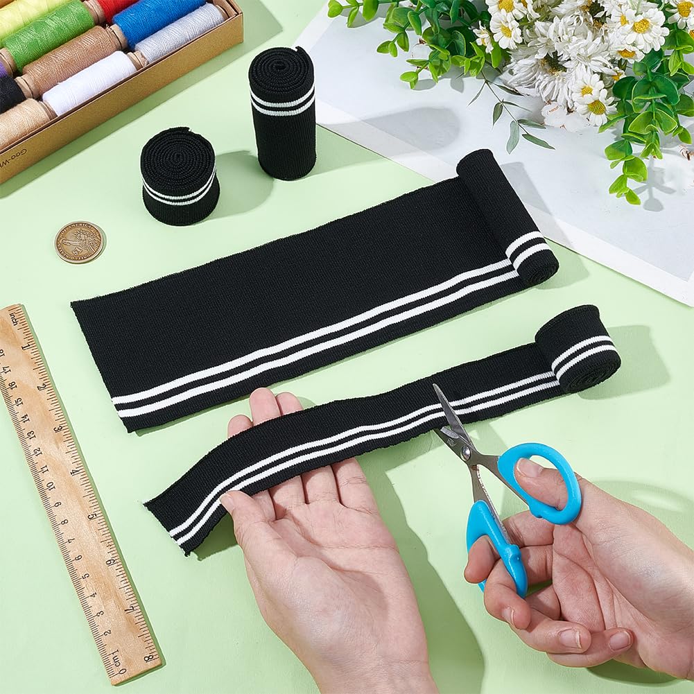 BENECREAT bord-côte tricot noir rayures 4 pièces