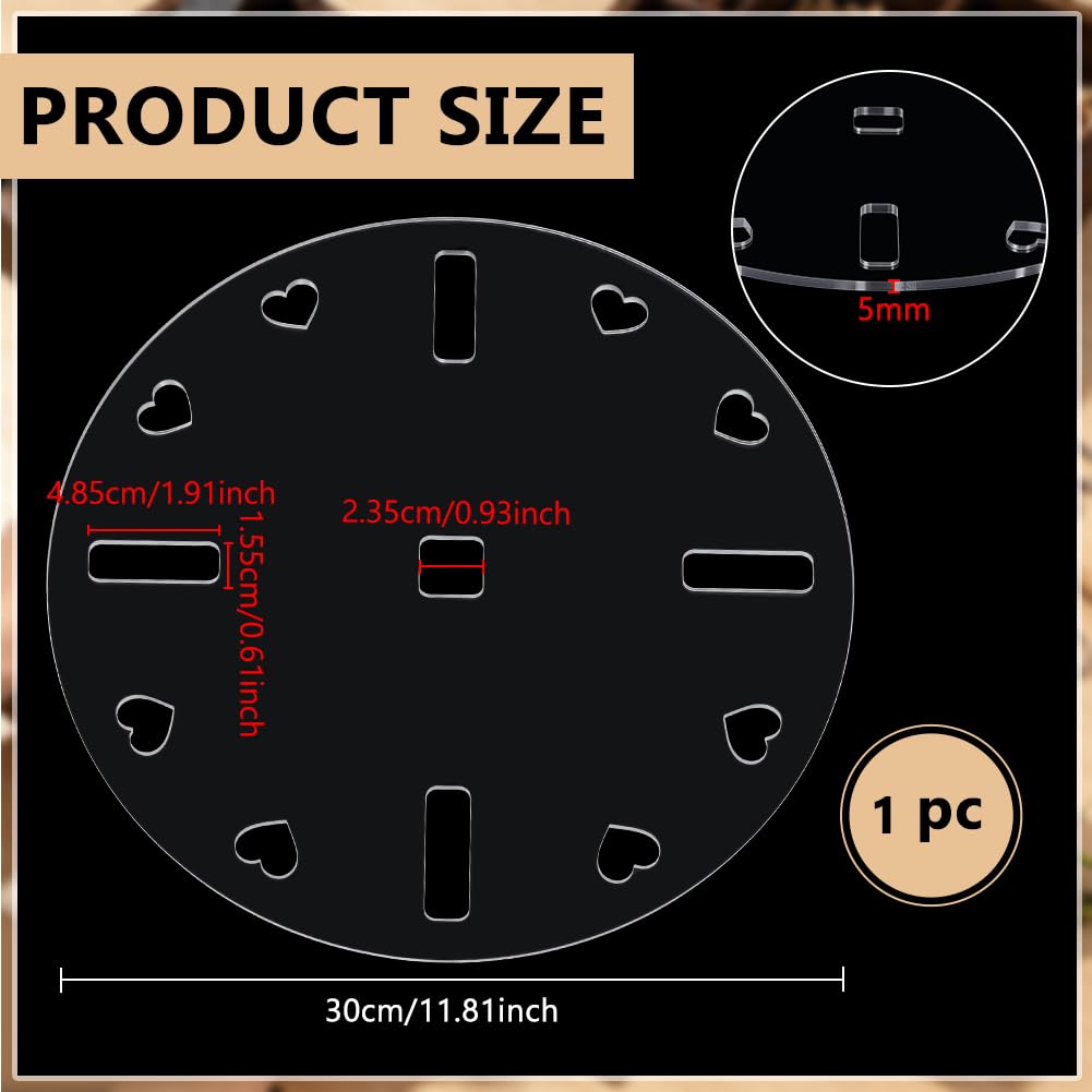 BENECREAT Gabarit Fraisage Acrylique Horloge Transparent 30cm 5mm