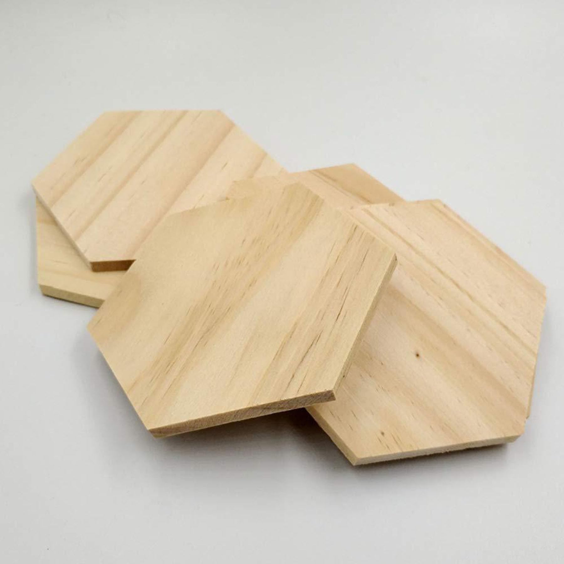 Cayway Mini Parquet Hexagone Bois 3,8 cm 50 Pièces