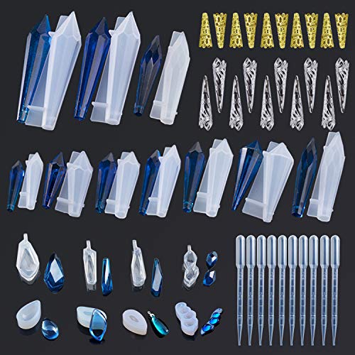 Cayway kit 48 moules résine bijoux silicone 18 formes