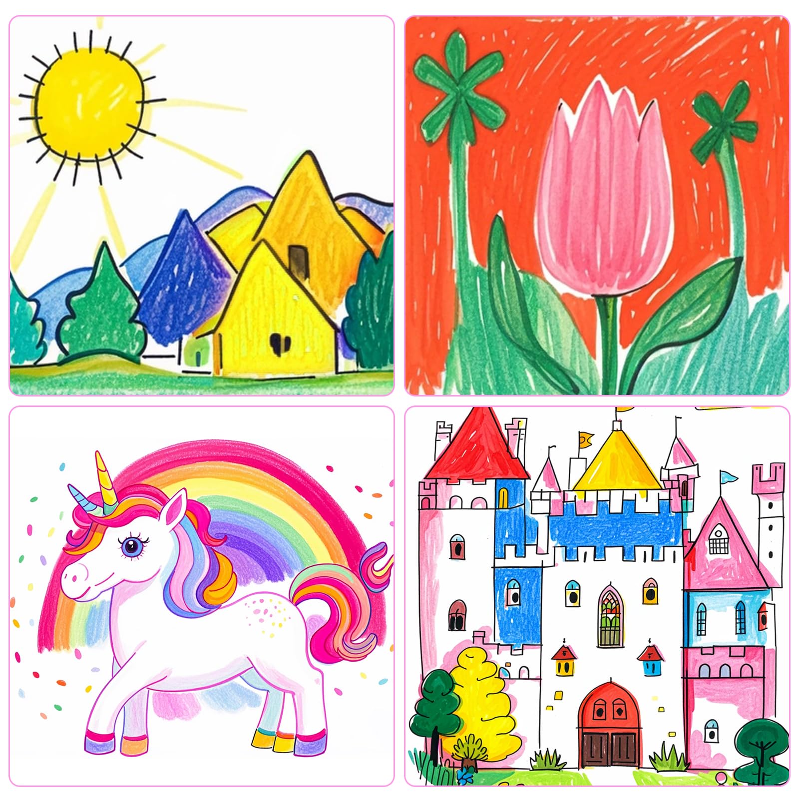 JYPS crayons enfants licorne 24 couleurs lavables