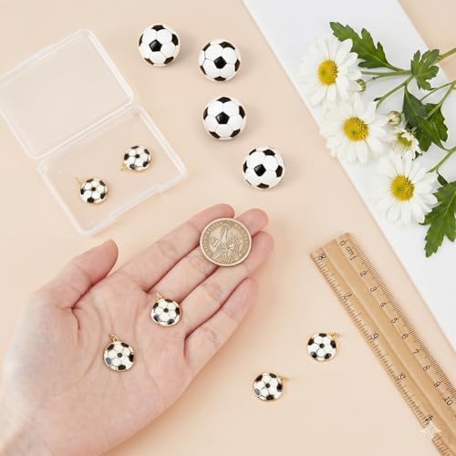 BENECREAT Charmes Ballon Foot Plaqué Or 24K Émaillés x6