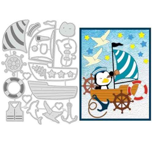 BENECREAT Pingouin Voile matrice de découpe ancre