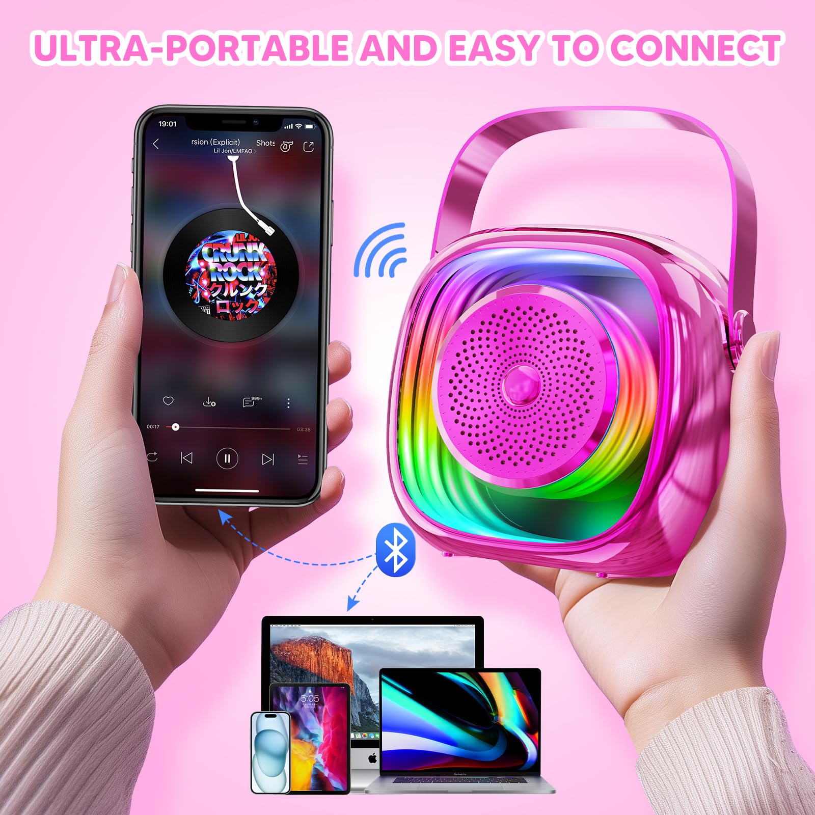 JYPS Micro Karaoké Enfant Bluetooth 2 Micros 3-12 Ans