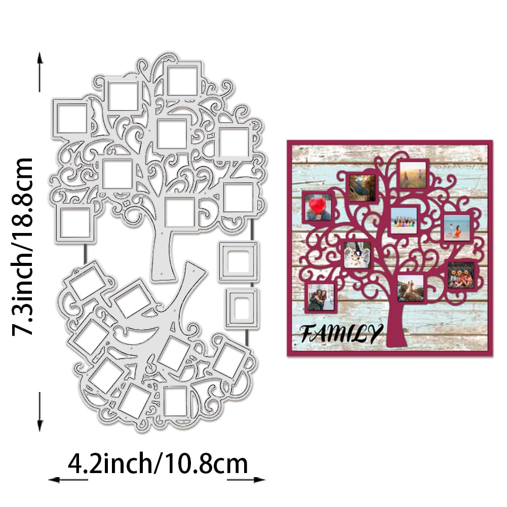 BENECREAT Matrices Découpe Arbre Généalogique 18,8x10,8 cm Acier