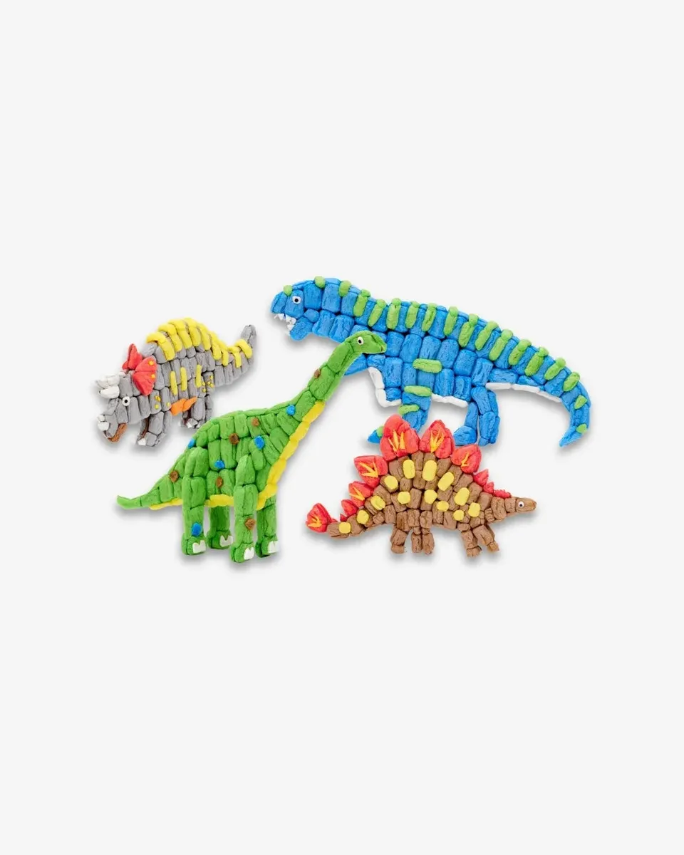 Playmais Classic Dinoworld cartes à décorer 4 cartes dinosaures