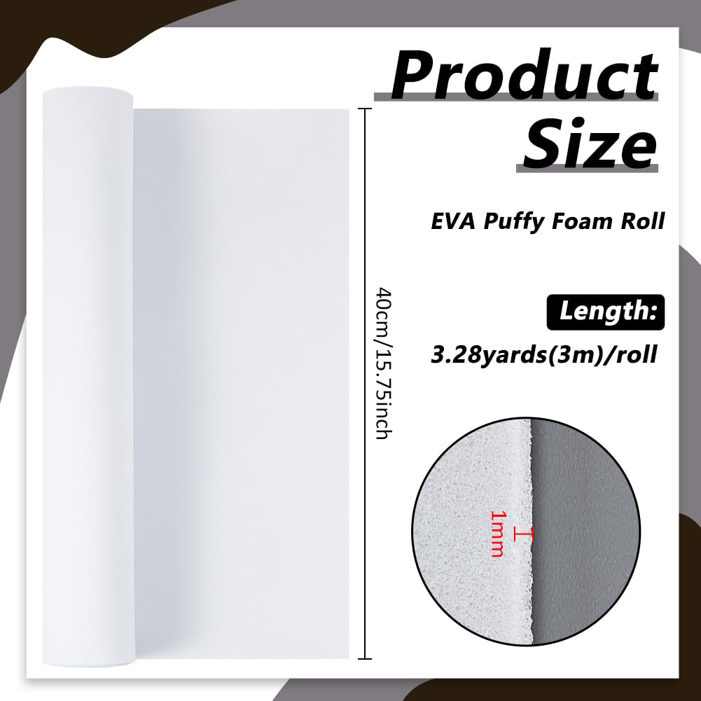 BENECREAT mousse EVA blanche adhésive 3 m x 40 cm 1 mm