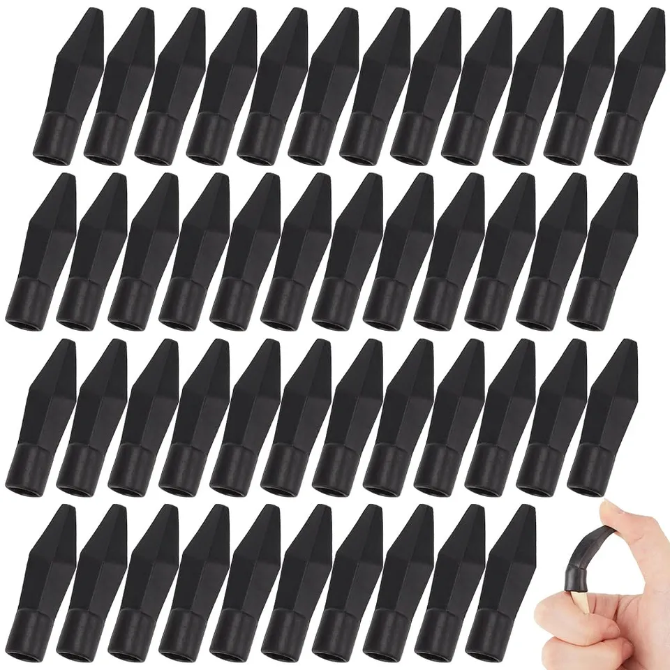 BENECREAT Pointes de Flèche Caoutchouc Noir 8mm Lot de 80