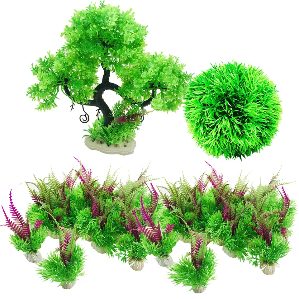 Cayway Plantes Aquarium Artificielles 27 pcs Arbre Boule