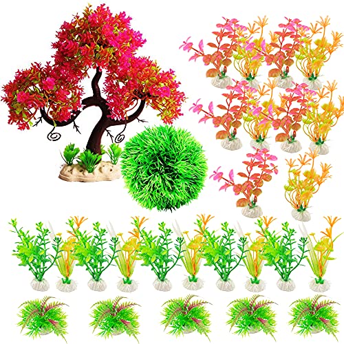Cayway Plantes Artificielles Aquarium 27 pcs 7-18 cm