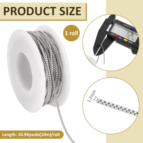 BENECREAT Chaîne Boîte Inox 10 m 1,2 mm Argenté