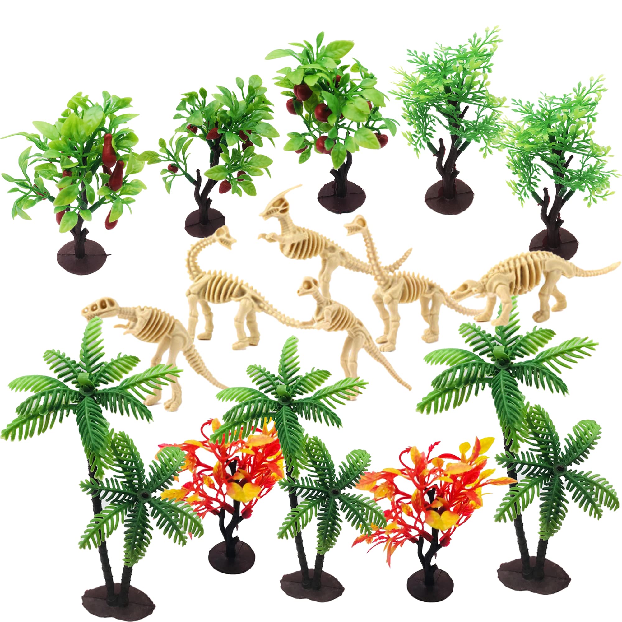 Cayway Arbres miniatures + dinosaures plastique 36 pcs 6-10cm