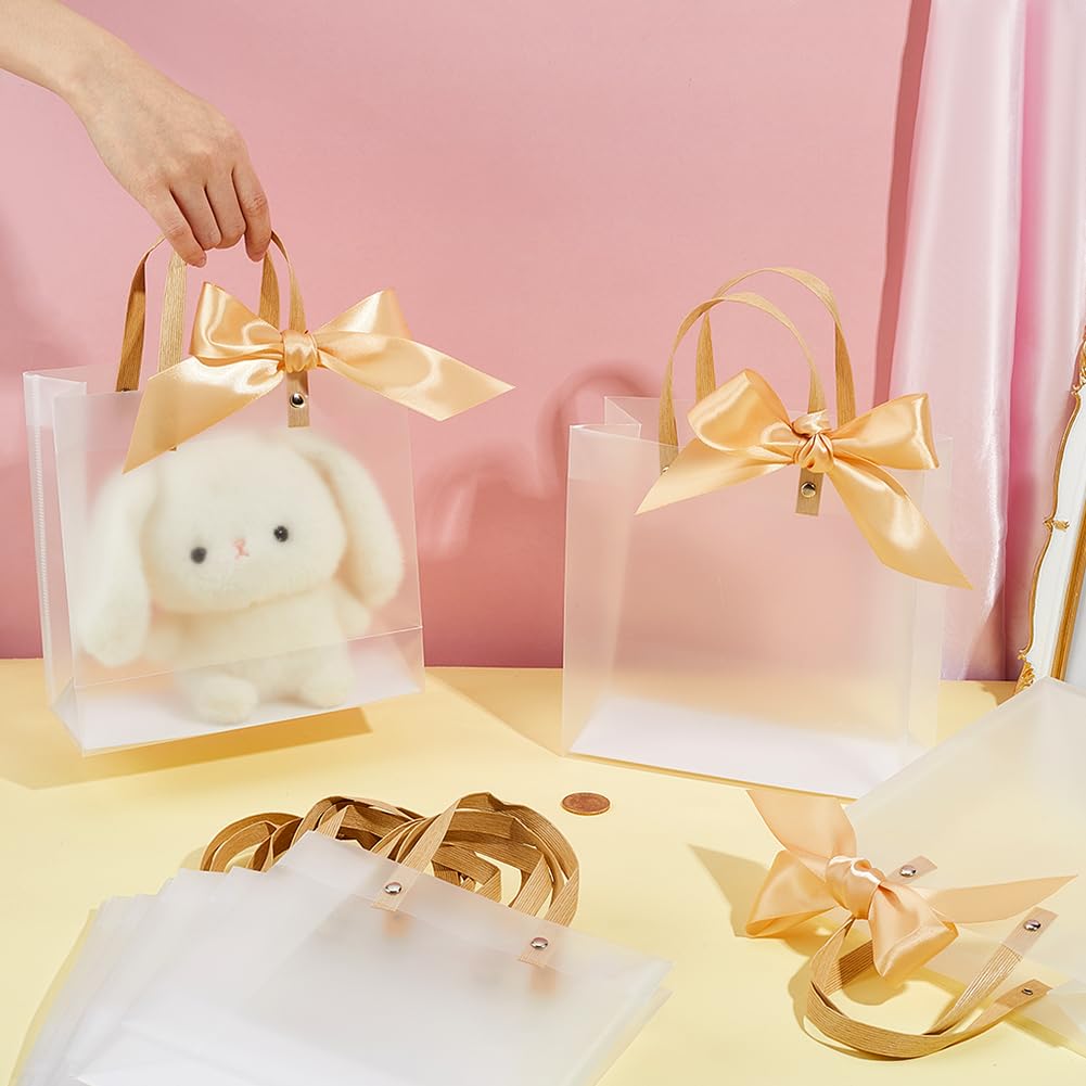 BENECREAT Sacs Cadeau Transparents 20x20x8 cm 12 Pcs