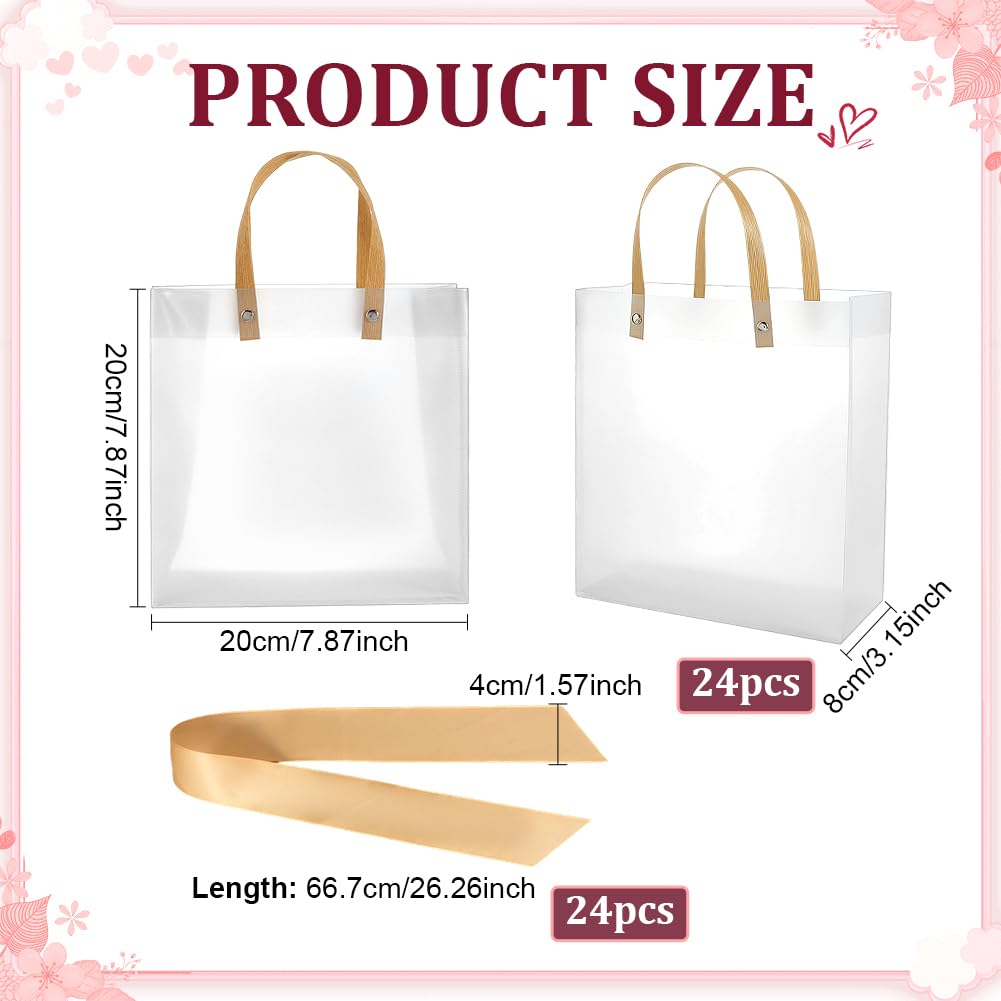 BENECREAT Sacs Cadeau Transparents 20x20x8 cm 12 Pcs