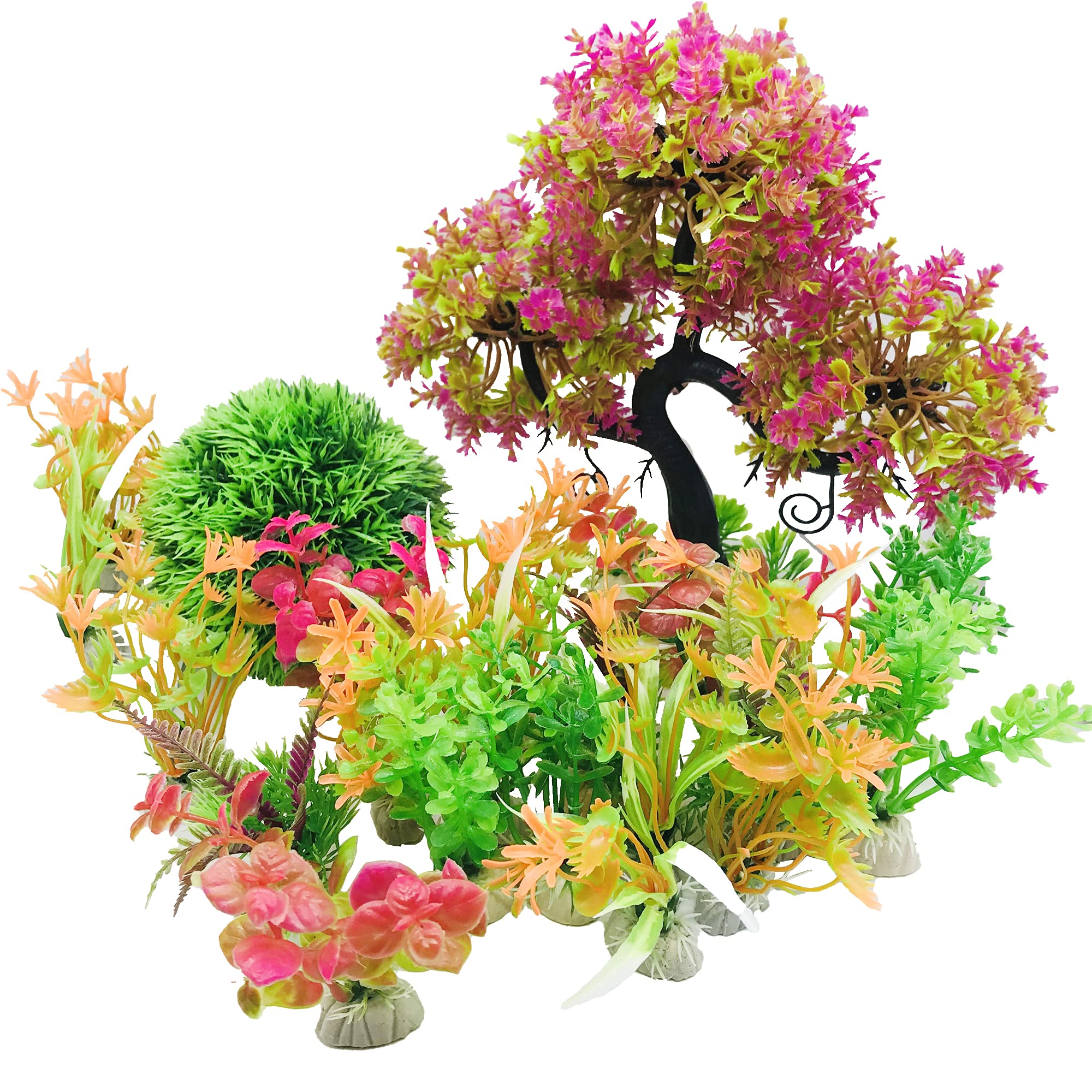 Cayway Plantes Artificielles Aquarium 27 pcs 7-18 cm