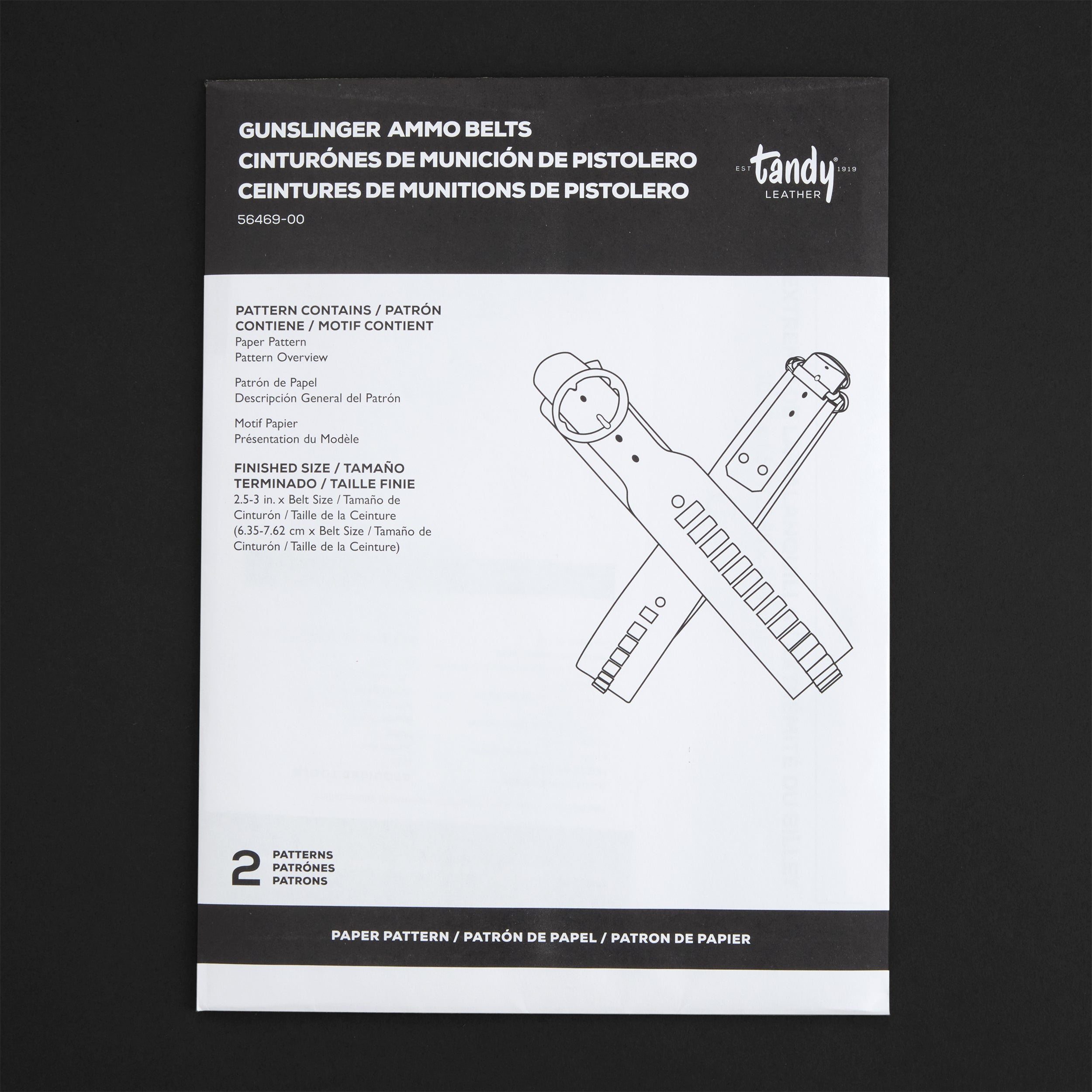Tandy Patron papier ceinture munitions pistolero cuir