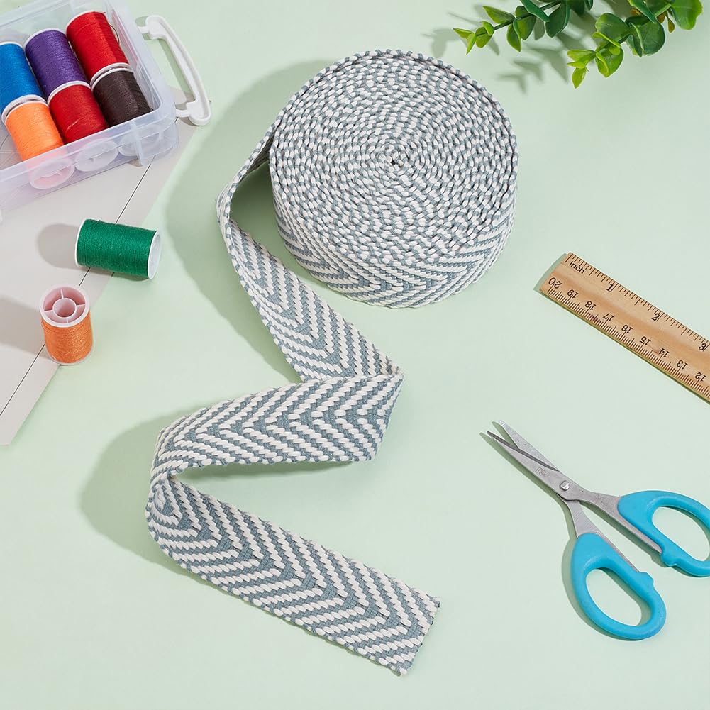 BENECREAT Sangle Jacquard Flèche Bleu Clair 38 mm 4,6 m