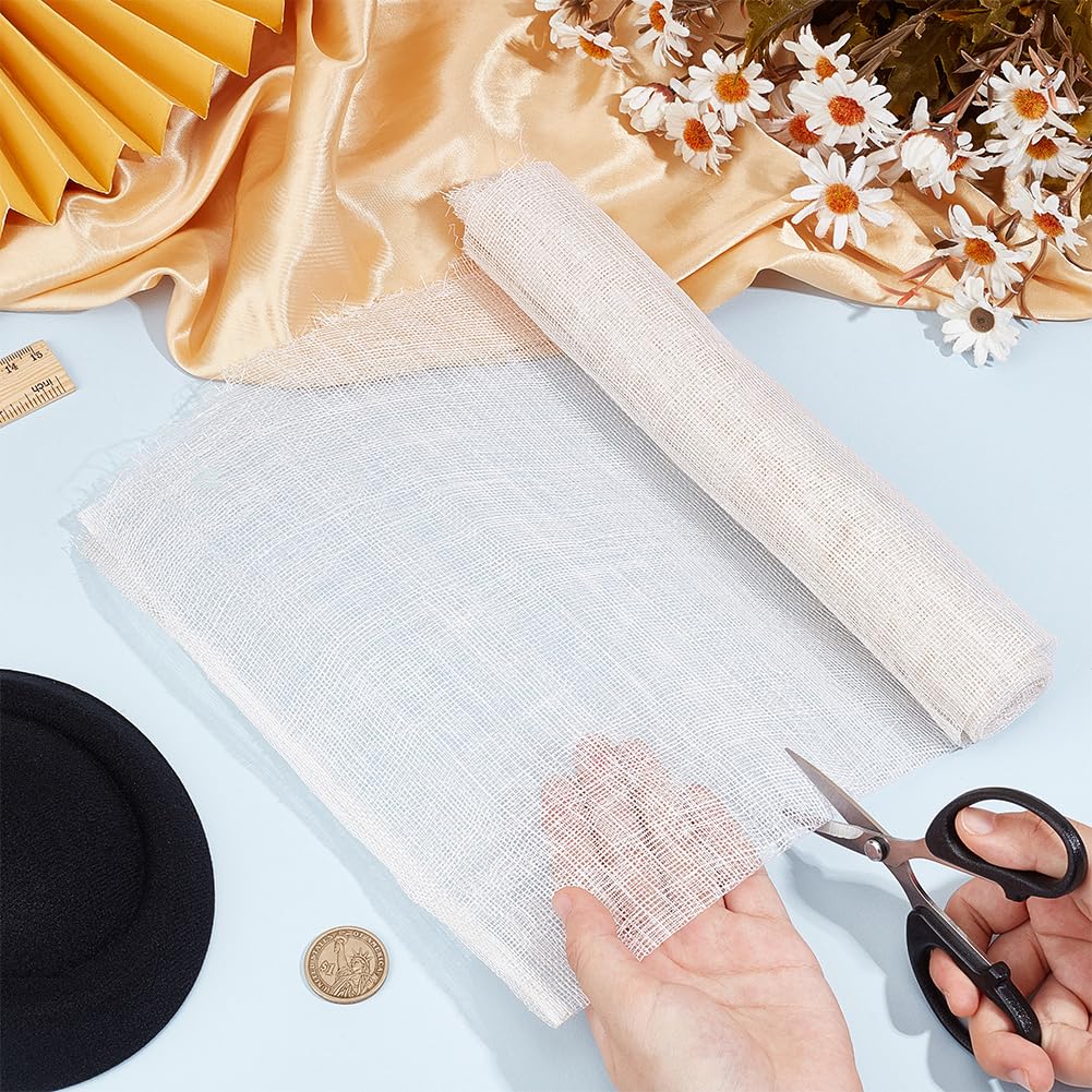 BENECREAT Tissu Maille Lin Sinamay 90x50cm Beige