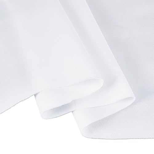 BENECREAT Tissu Jersey Blanc Polyester 1,4m x 156cm Souple