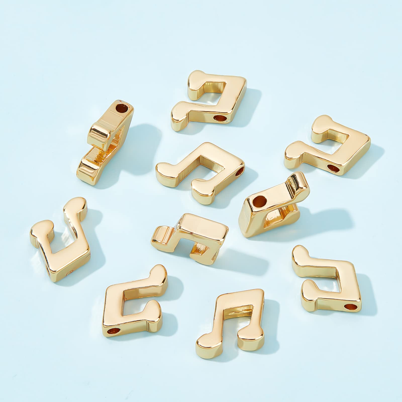 BENECREAT Breloque Note Musique Laiton Doré 18K x50
