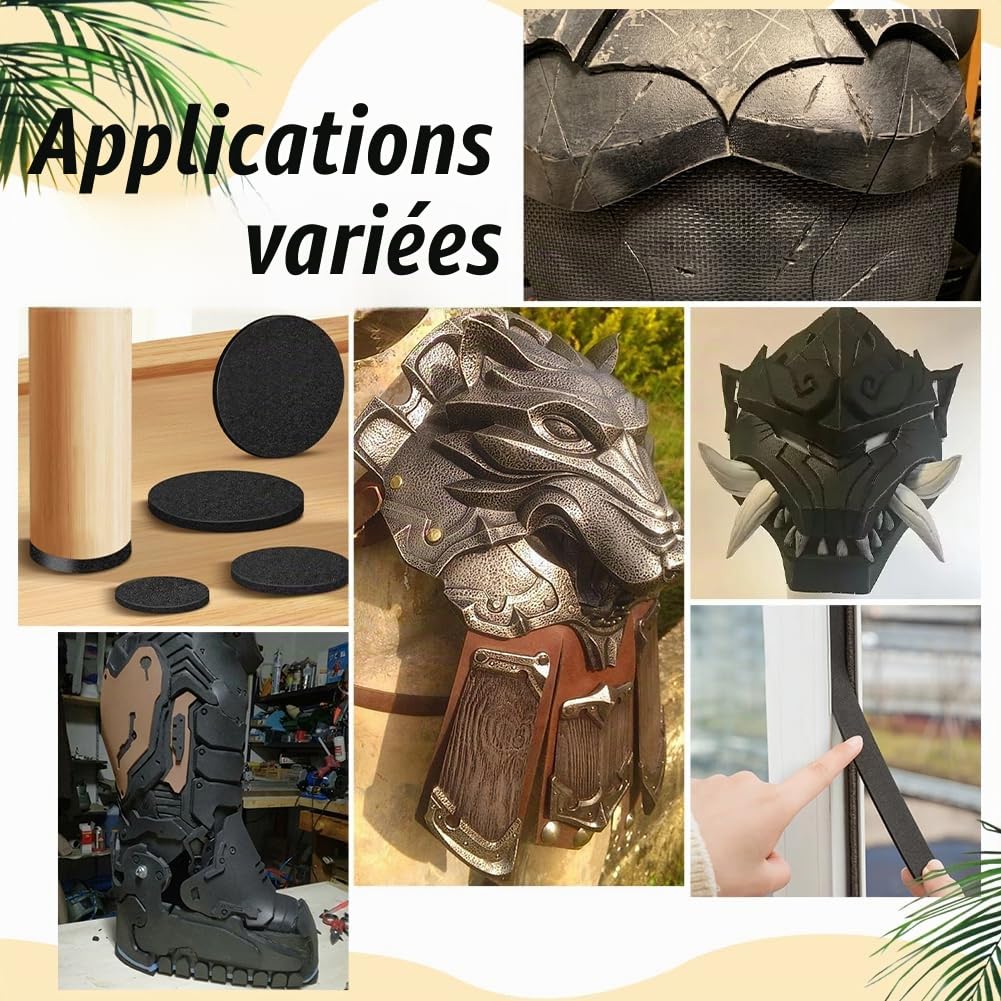 BENECREAT mousse EVA noire 300x40cm 1mm cosplay