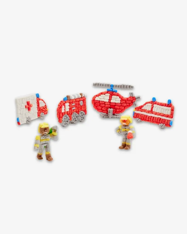 PLAYMAÏS Classic Firetruck kit cartes 4 motifs pompiers