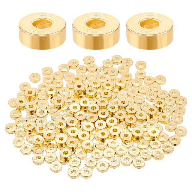 BENECREAT Perles Rondes Laiton Plaqué Or 18K 3 mm 200 Pcs