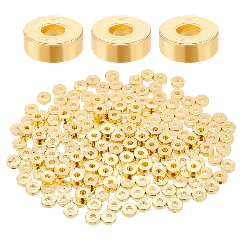BENECREAT Perles Rondes Laiton Plaqué Or 18K 3 mm 200 Pcs