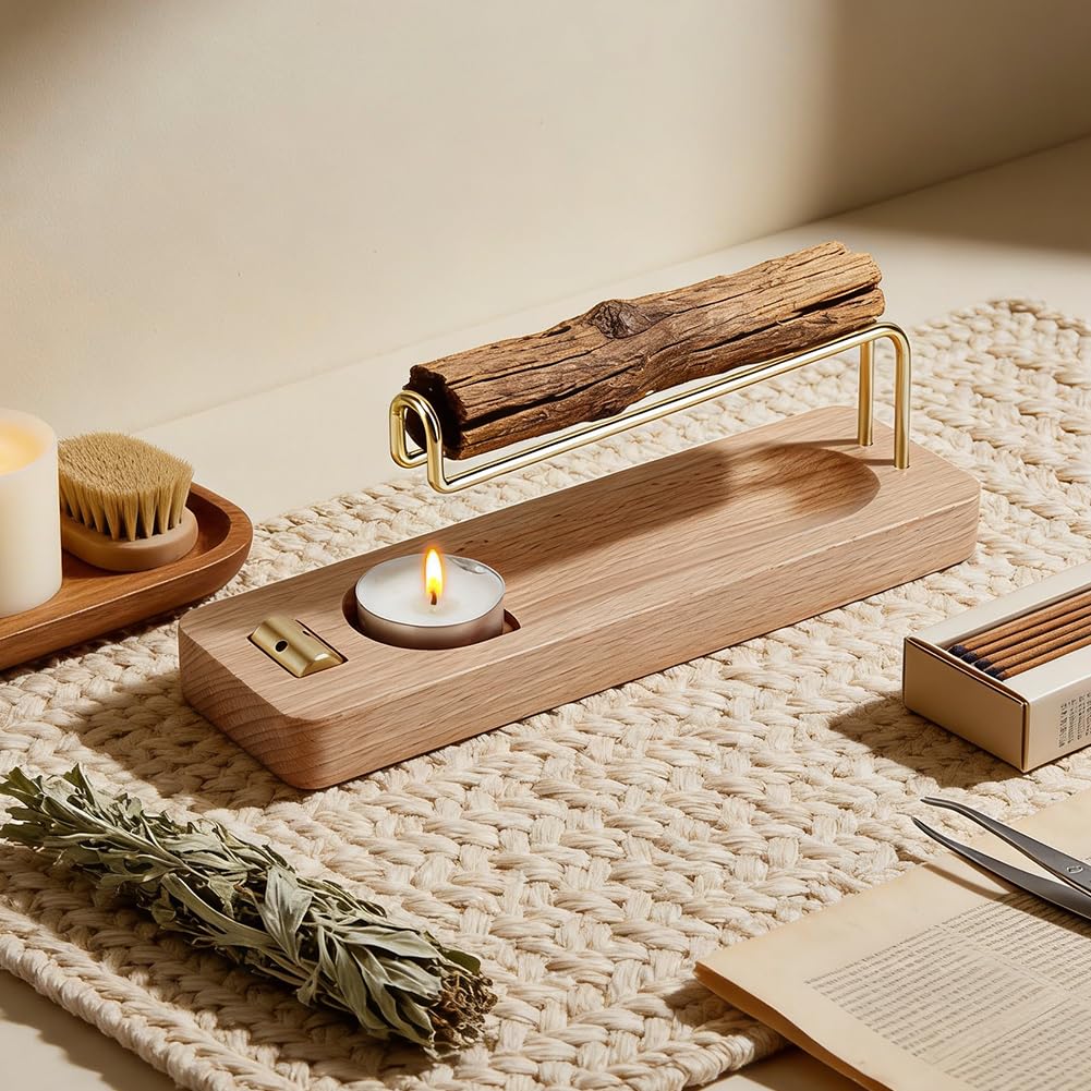 BENECREAT Porte-Encens Bois 4 en 1 220mm Palo Santo