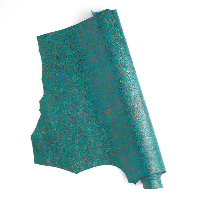 Tandy Leather épaule cuir turquoise floral métallisé 5-8,5 pi