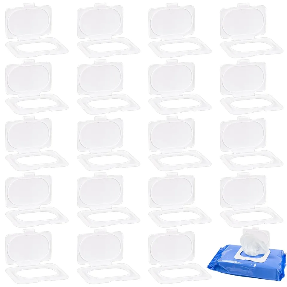 BENECREAT Couvercle Lingettes Rabattable Blanc Lot 20