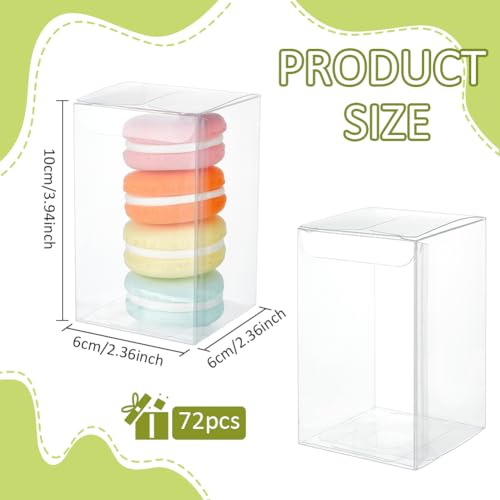 BENECREAT Boîtes cadeau transparentes PVC 6x6x10 cm lot de 72