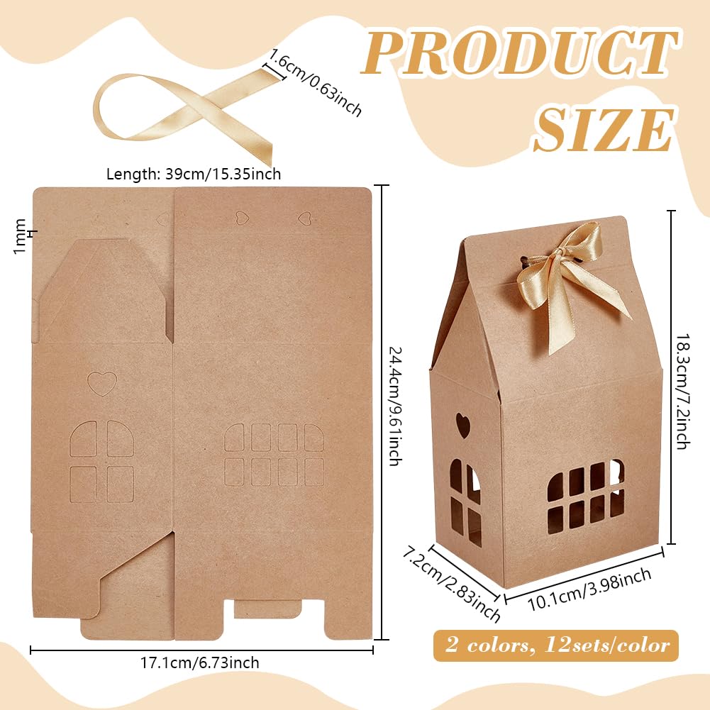 BENECREAT boîtes maison boîtes cadeau pérou blanc 24 pcs