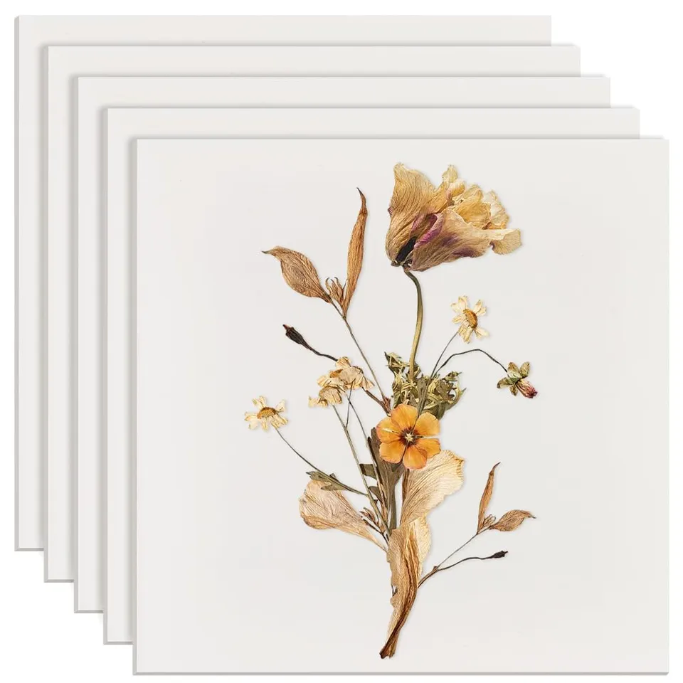 BENECREAT Papier Buvard Pressage Fleurs 5pcs 266x266mm