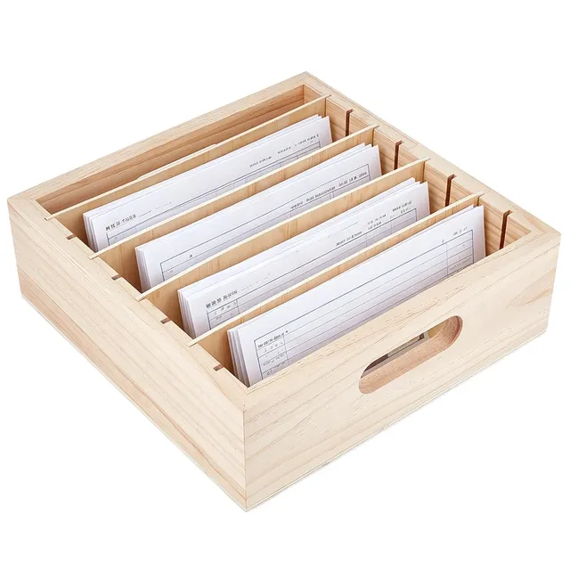 BENECREAT Bac Postal Bambou 30x30cm Blanc Navajo + supports