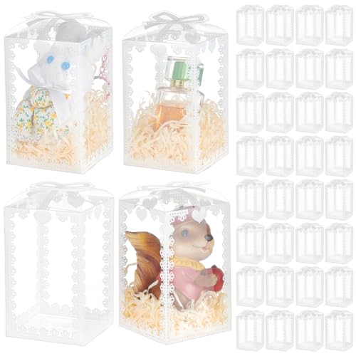 BENECREAT Boîtes PVC Transparentes Nœud Papillon 9 cm x50