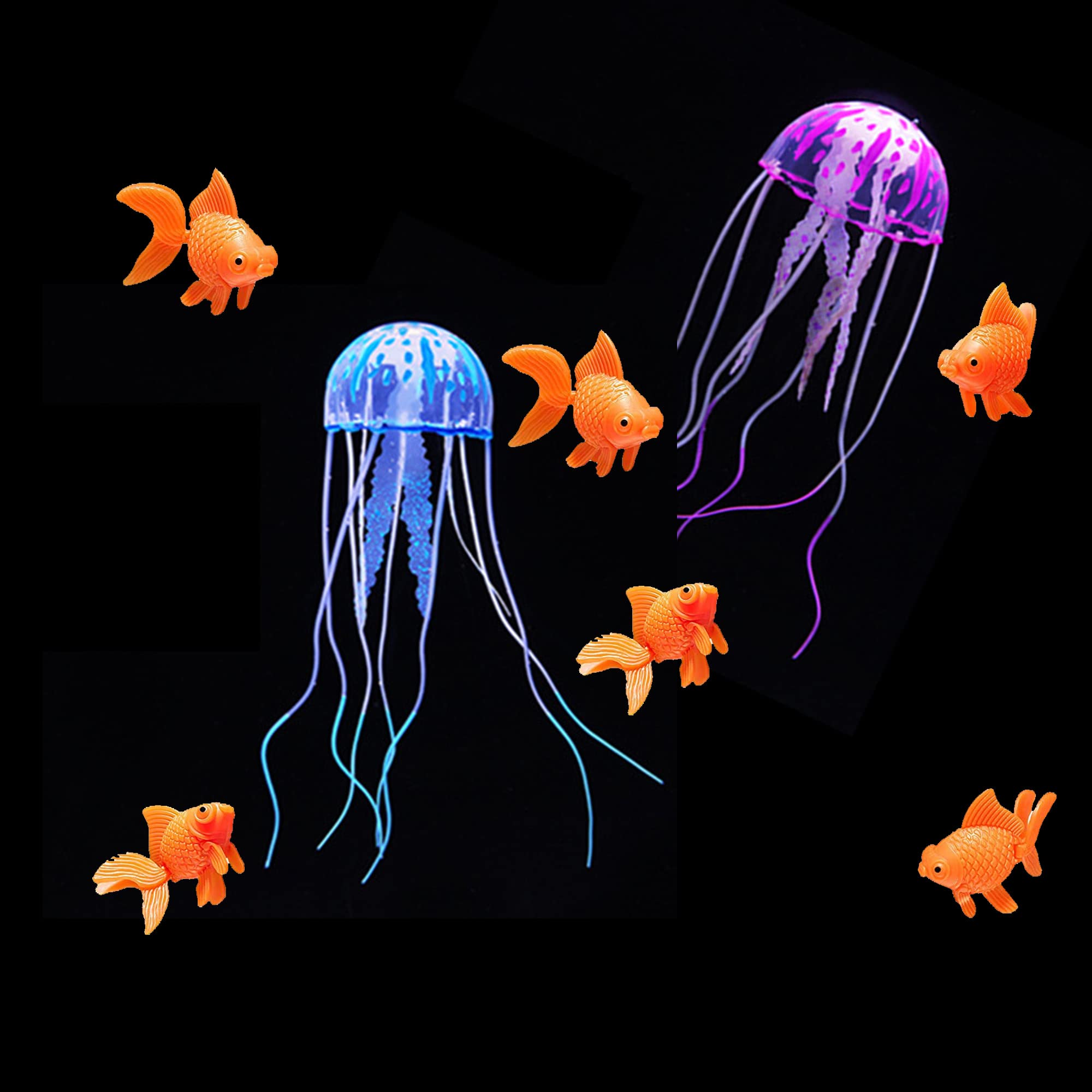 Cayway faux poissons aquarium orange 32 pièces flottants