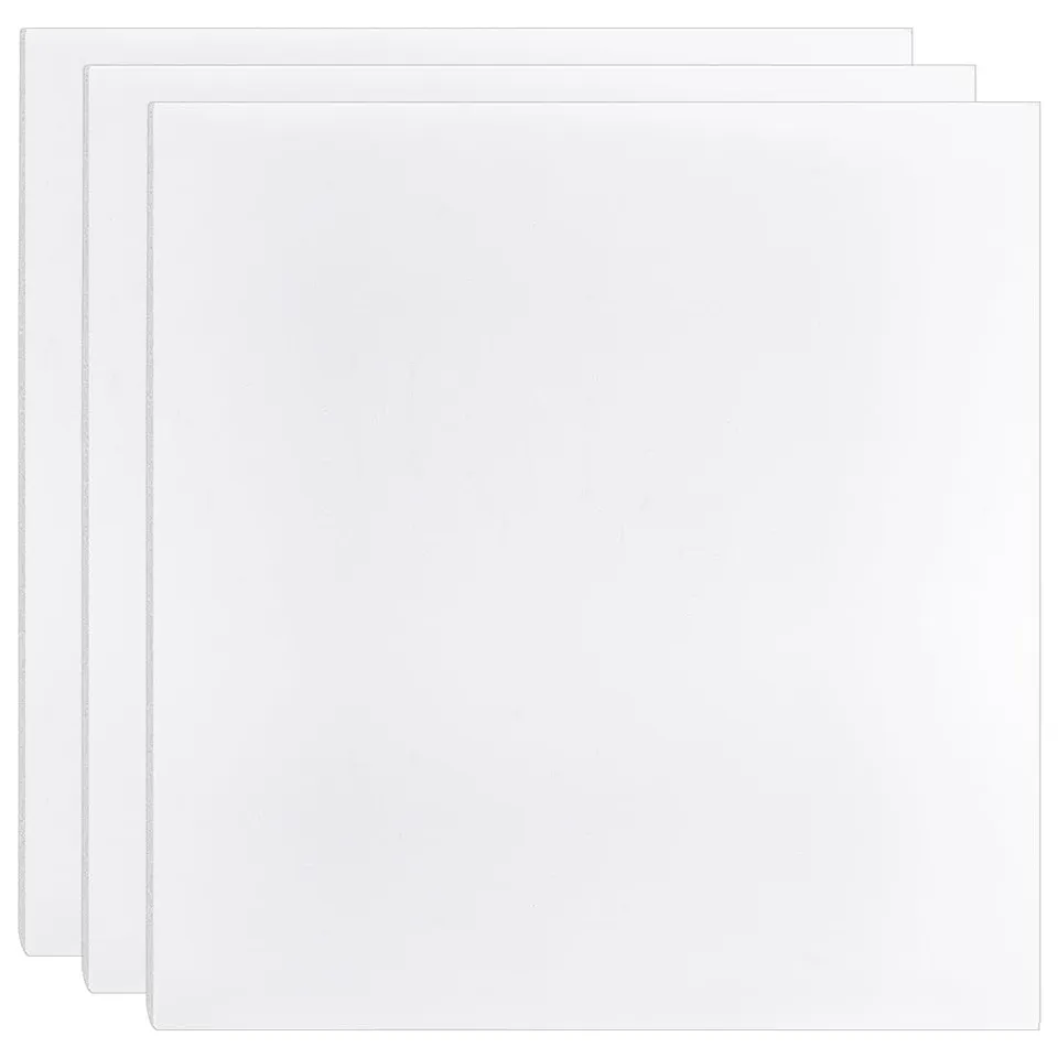 BENECREAT plaques mousse PVC 30x30cm 12mm lot 3 blanches