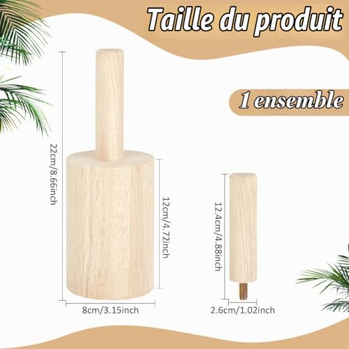 BENECREAT Moule Poterie Tasse 12x8 cm Outil Bois