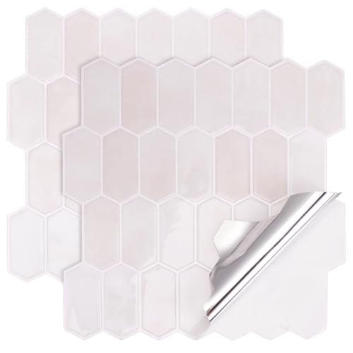 BENECREAT carrelage adhésif hexagonal brun rosé 30x30 cm lot de 2