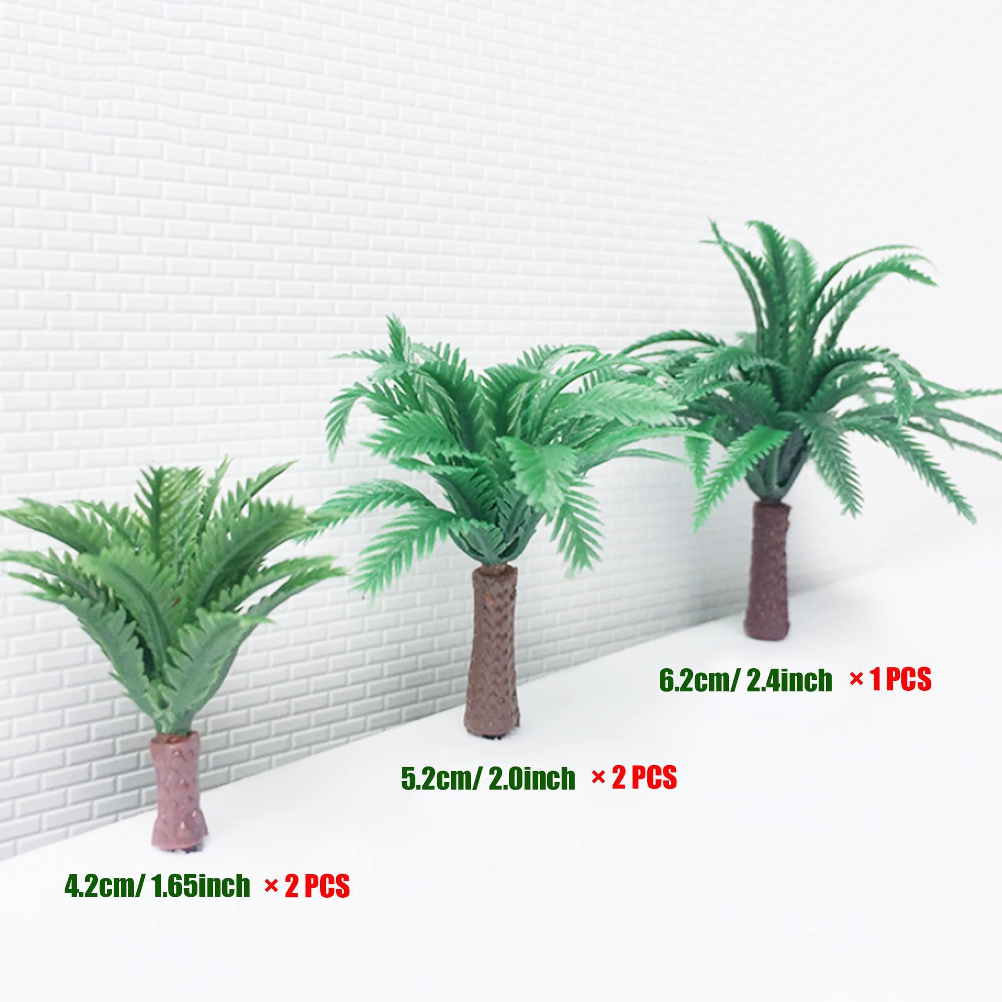 Cayway 34 Palmiers Miniature Plastique Vert 4,2-17 cm