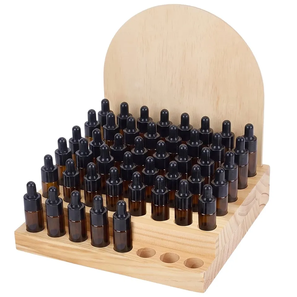 BENECREAT présentoir bois huiles essentielles 22mm 48 flacons