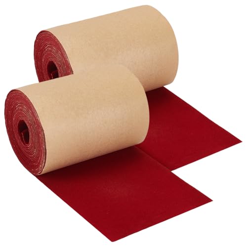 BENECREAT tissu velours adhésif rouge foncé 2 rouleaux 10cm