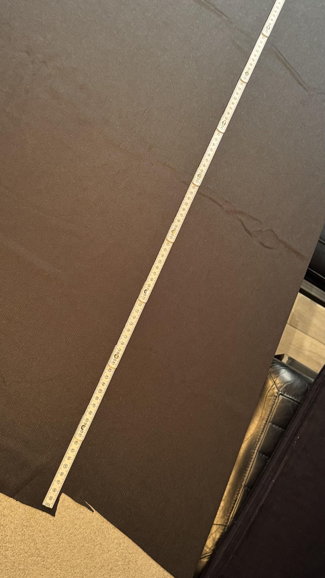 BENECREAT Tissu Velours Côtelé Noir 1x1.5m 11 Raies